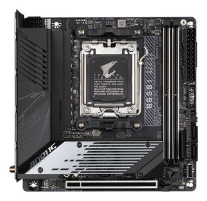 GIGABYTE B650I AORUS ULTRA Carte Mère - Compatible avec les processeurs AMD Ryzen 9000, VRM numérique 8+2+1, jusqu'à 7200MHz DDR5 (OC), 1x PCIe 5.0 + 2x PCIe 4.0 M.2, Wi-Fi 6E, LAN 2.5GbE, USB 3.2 Gen 2x2