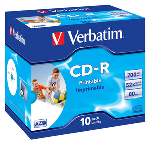 Verbatim CD-R AZO Wide Inkjet Printable 700 Mo 52x 10 pièce(s)